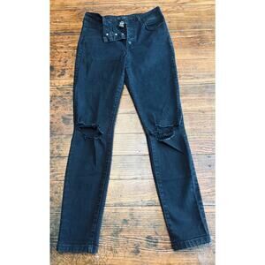 Bemore Rewash Black Skinny Distressed Jeans Size 9/29